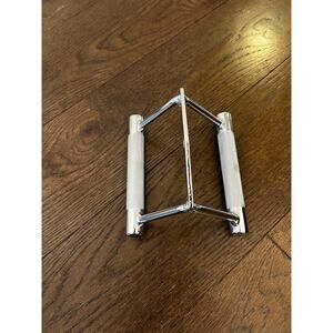 V-Bar Double D Row Handle Cable Attachment - Knurled Grip - Chrome Finish